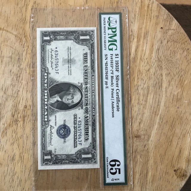 Star 1935-F $1 Silver Certificate - Pmg 65-Pmg-Epq