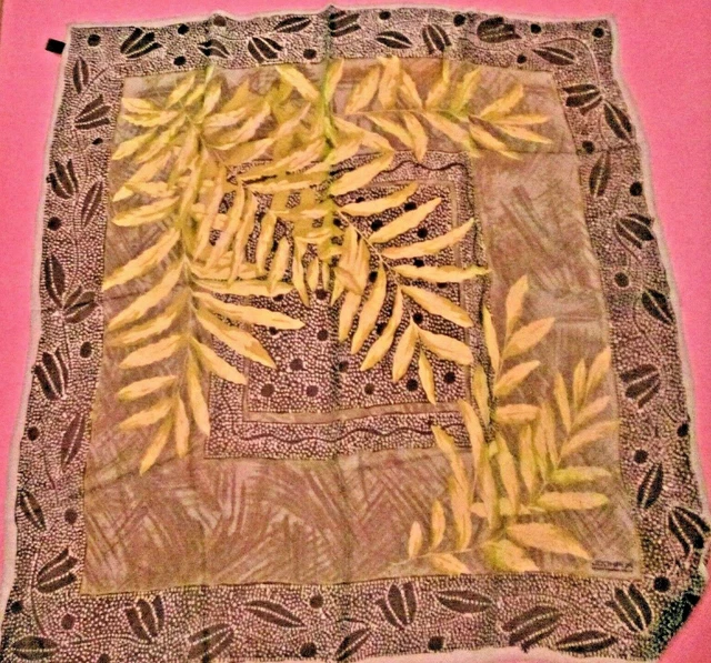 Foulard Carré En Mousseline De Soie - 107x109 Cm, Motif Floral Bleu-vert - Occasion