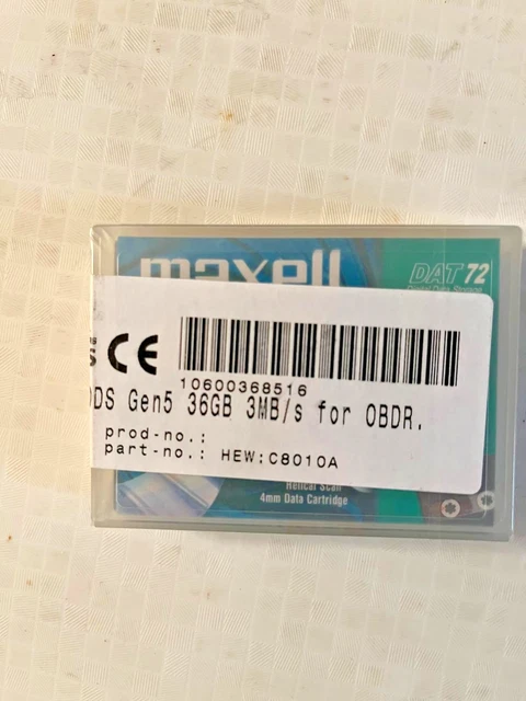 Maxell DAT 72 Data Cartridge - 36GB Native / 72GB Compressed