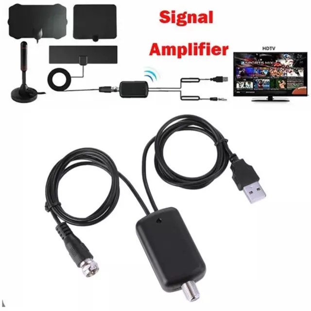 HDTV Antenna Amplifier Signal Booster TV High Gain Channel Boost Indoor NEW