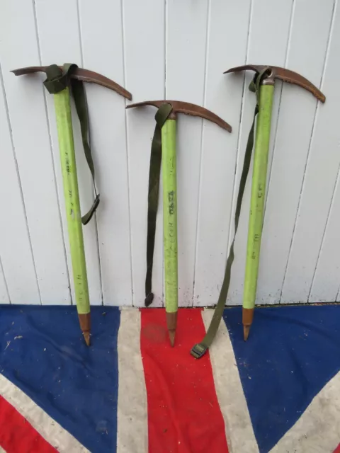 Three Rare Austrian Stubai Manaslu Plastic Coated Mountaineers Ice Axes