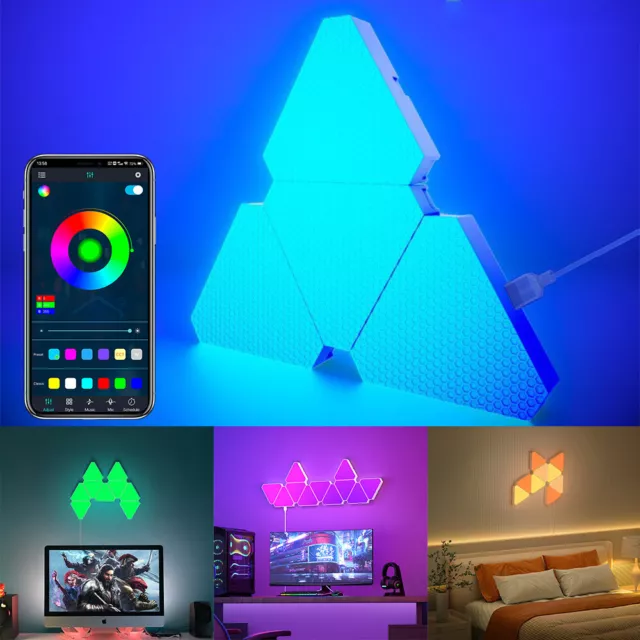 LED Triangle Wall Sconces RGBIC Dream Colour Smart LED  Music Sync Gaming Light