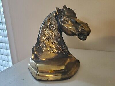 1 Vintage Cast Brass Horse Head Bookend - Equestrian