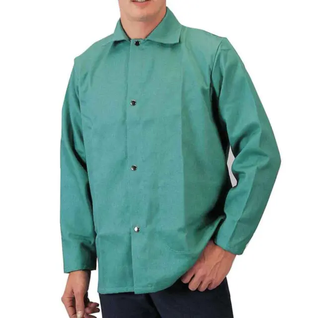 Tillman 6230 30" 9 oz. Green FR Cotton Welding Jacket, Size Medium