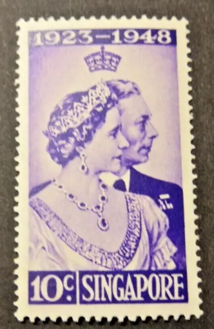 SINGAPORE 1948 SG31 KGVI 10c. ROYAL SILVER WEDDING  -  MNH