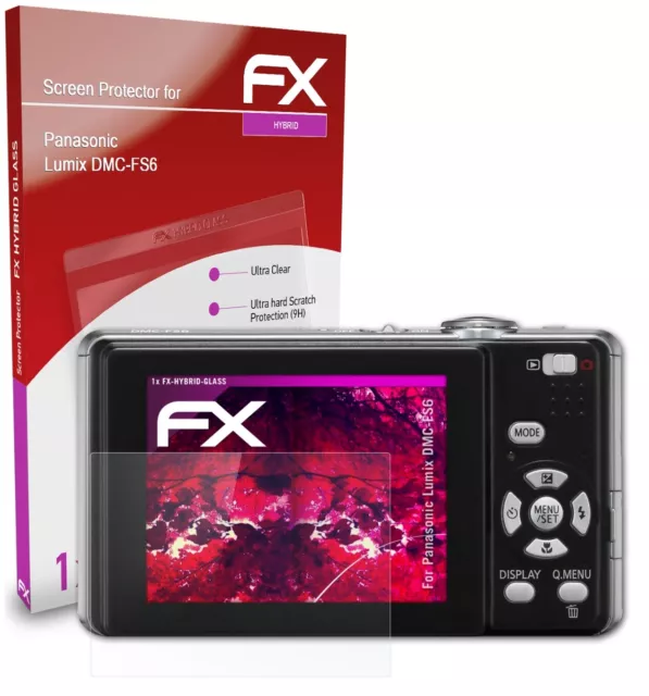 atFoliX Glass Protector for Panasonic Lumix DMC-FS6 9H Hybrid-Glass