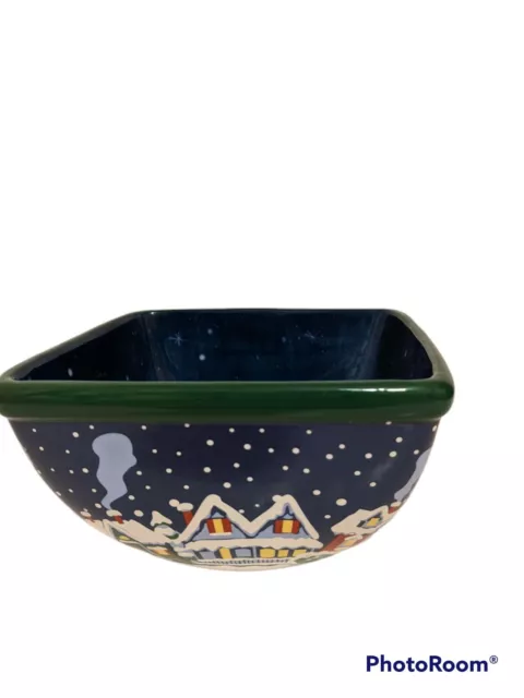 Temptations Ovenware Tara Snowy Night Vegetable Serving Salad winter Bowl 24 oz