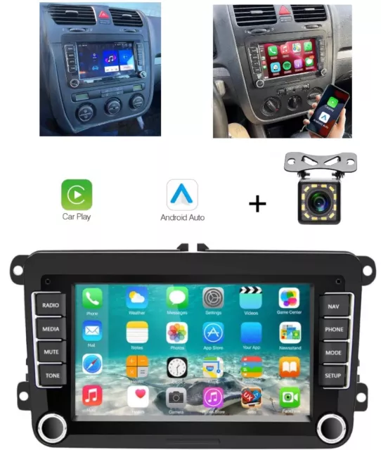 DAB+ 2+64GB Android Autoradio Carplay GPS Für Touran Tiguan VW Golf 5 6 Polo 6R