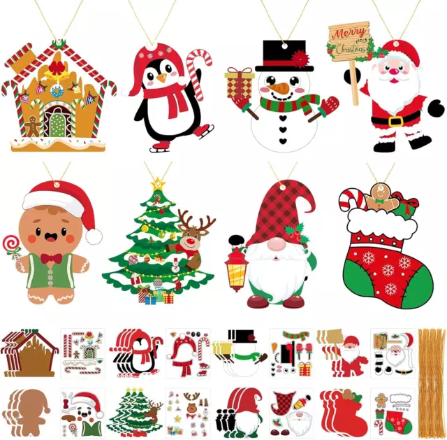 26 Stück Weihnachten Bastelset Kinder, Weihnachtssticker Kinder Aufkleber Weihna