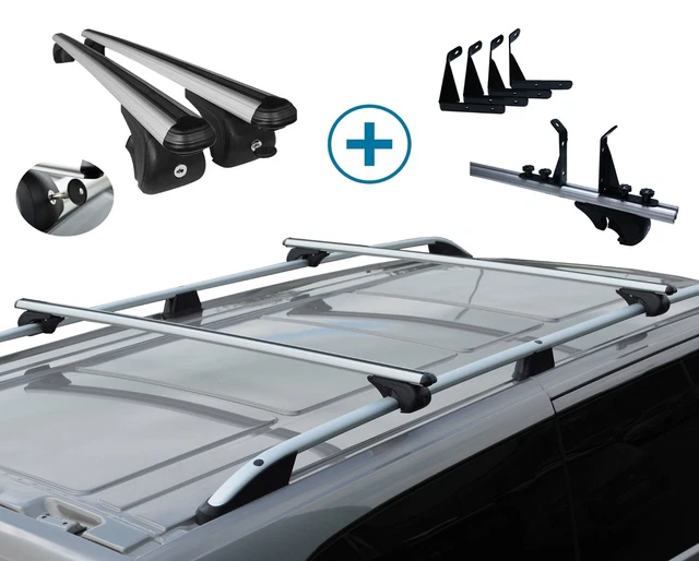 Barres De Toit Aluminium Pour Jeep Grand Cherokee L 2021-2023 - Capacité 75 Kg - Montage Sans Perçage