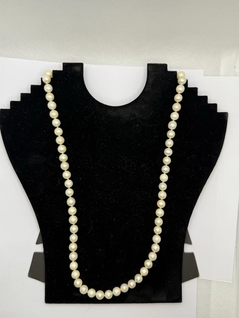 Collier Art Déco Double Rang Perles Majorque - Argent 835 - Fermoir Bijou - Occasion