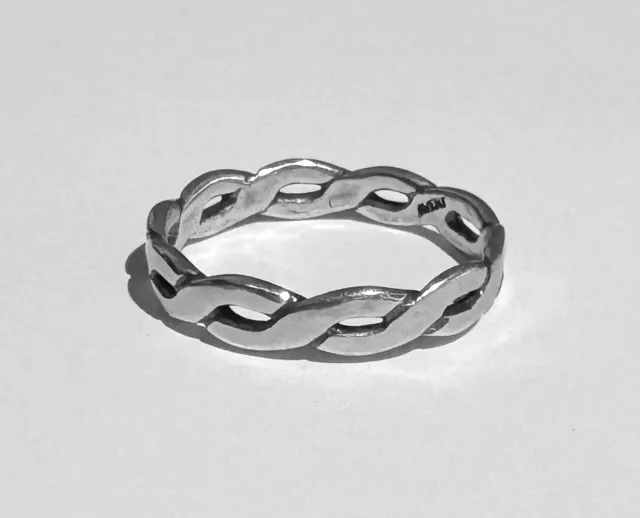 Retired James Avery Sterling Silver 925 Braided Woven Twist Ring Size 9