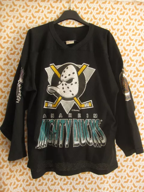 Maillot Hockey ice Mighty Ducks d'Anaheim CCM Noir Vintage Jersey - M