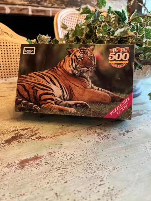 Brand New Sealed Rose Art  500 Piece Jigsaw Puzzle Tiger Design