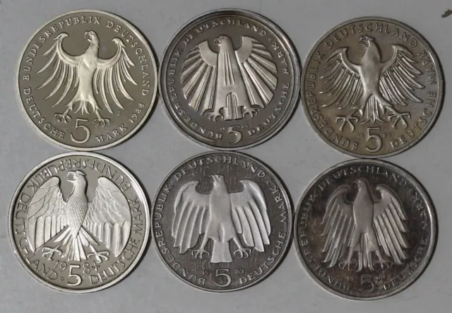 Allemagne Lot de 5 pièces de monnaie Deutsche Mark