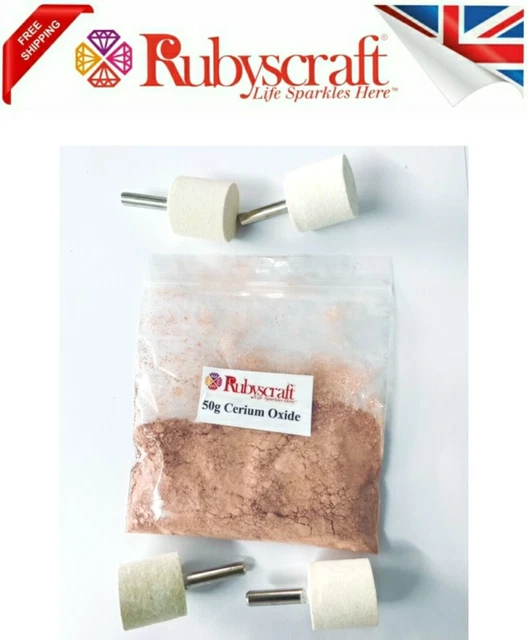 GLASS POLISHING KITCERIUM OXIDEGLASS50g 3.5μ WITH 4 FELT BOBS