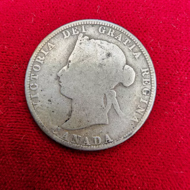 1870 Canada 25 Cents Silver Quarter Coin KM#5 Victoria Canadian Circulated