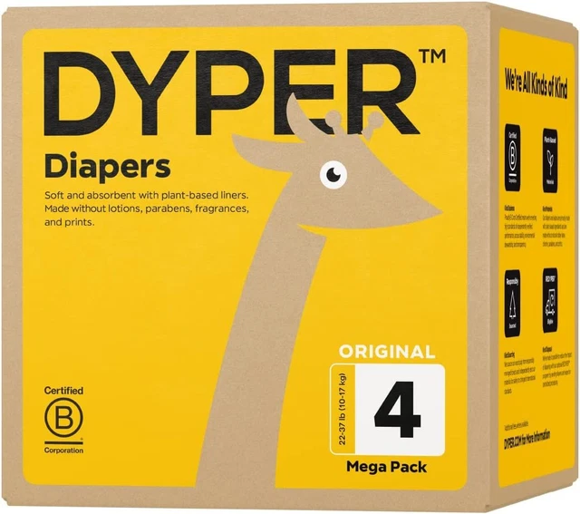 DYPER Viscose from Bamboo Baby Diapers Size 4 Mega Pack | 1 Count (Pack of 1)