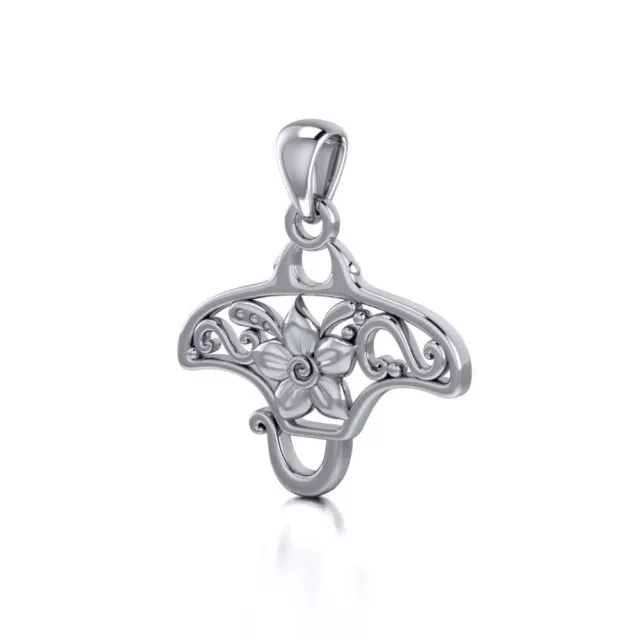 Manta Ray  Filigree Sterling Silver Pendant by Peter Stone Fine Jewelry