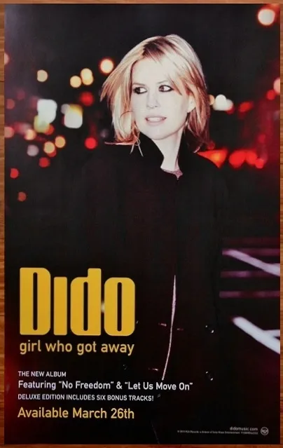 DIDO Girl Who Got Away Ltd Ed New RARE Tour Poster +BONUS Pop Rock Poster!