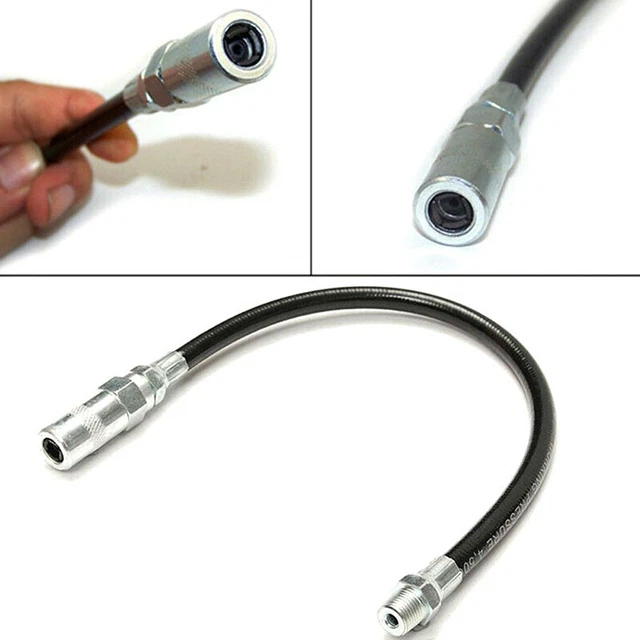Flexible grease gun whip hose heavy duty long extension tube with connect F6
