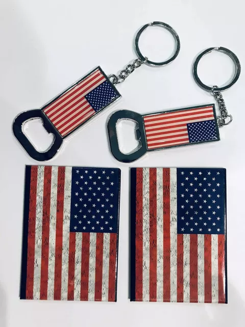 USA Souvenir Keychains & Magnets Bundle Pack of 4