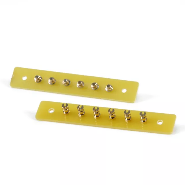 2pcs Fiberglass Turret Tag Board Terminal Strip Amp 6Lug Gold For Tube Amplifier