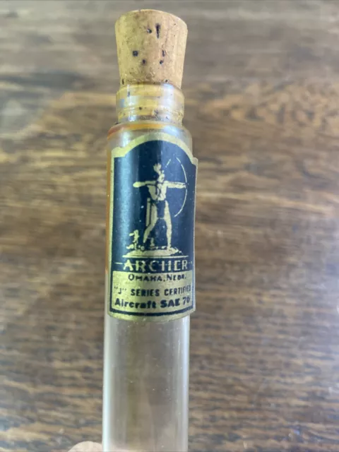 Vintage 1930's Archer “J” SAE70 Oil Salesman Sample Bottle  Oil Can, Lubrication
