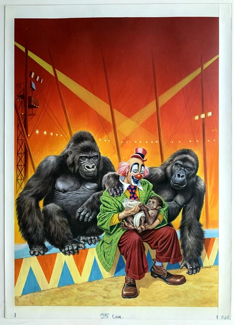 BOZZETTO tavola ORIGINALE CIRCENSE CIRCO cartellonista BRUNO NAPOLI no cinema