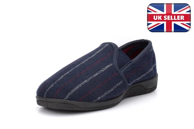 Pantofole slip on da uomo pantofole da tappeto pantofole da ragazzo blu navy taglia 6-13