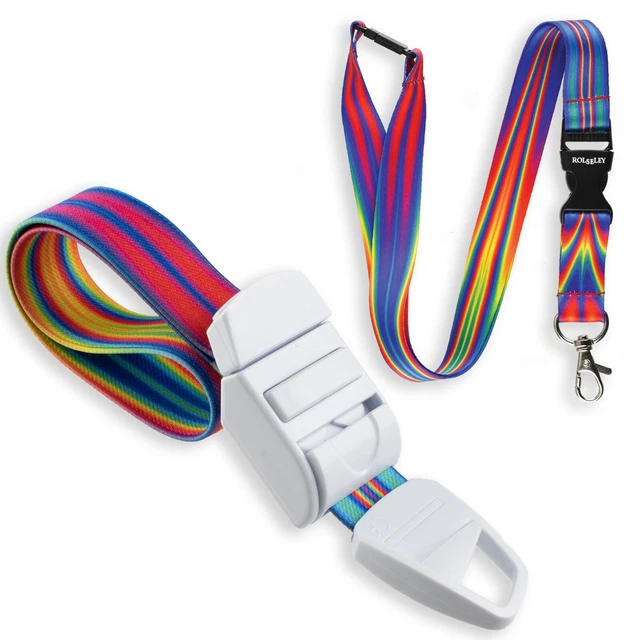 ROLSELEY Medical Nurse Tourniquet & Matching Lanyard - Vibrant Rainbow Pattern
