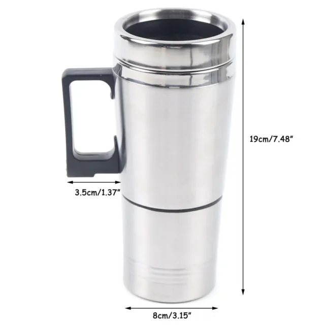 Car Heating Cup Coffee Maker Travel Portable Pot Heated Thermos Mug Kettle 12V 4