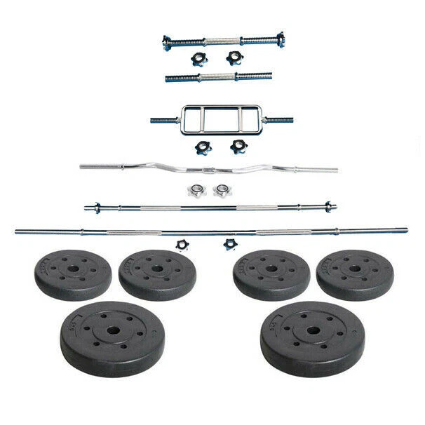 Weight Plates Set 5KG 10KG 20KG Vinyl 1" barbell 6ft Dumbbell Lifting Training