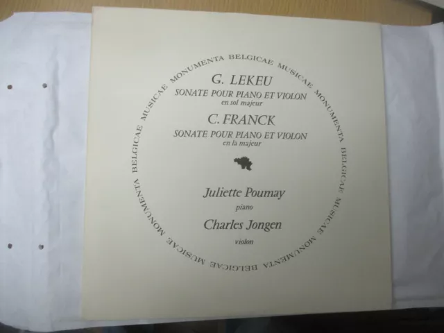 LP 33 T  LP  Guillaume Lekeu,César Franck,Juliette Poumay,Charles Jongen Sonate