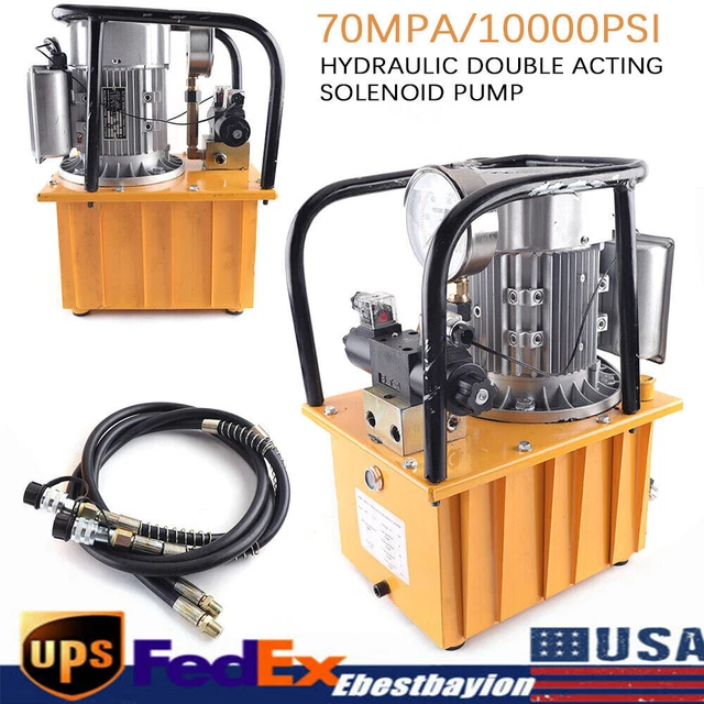 Electric Driven Hydraulic Oil Pump Filler Solenoid Valve Control + 1.8M Oil Hose