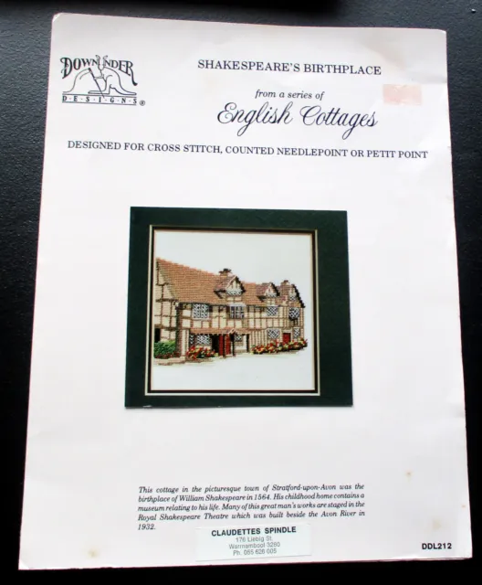 Counted Cross Stitch Pattern-English Cottages-Shakespeare`s Birthplace-Downunder