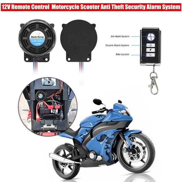 12V Motorcycle Scooter Bike Remote Control Anti Theft Security Alarm System  Set