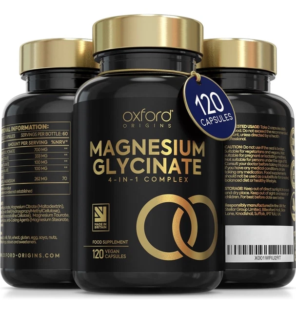 MAGNESIUM GLYCINATE 4 in 1 Magnesium Capsules For Sleep & Restless Legs