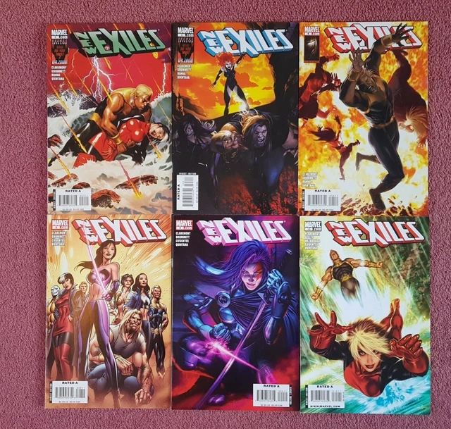 NEW EXILES (2008)  - #2 #3 #4 #8 #9 #15 - Lot of 6 comics Marvel Claremont Hanna