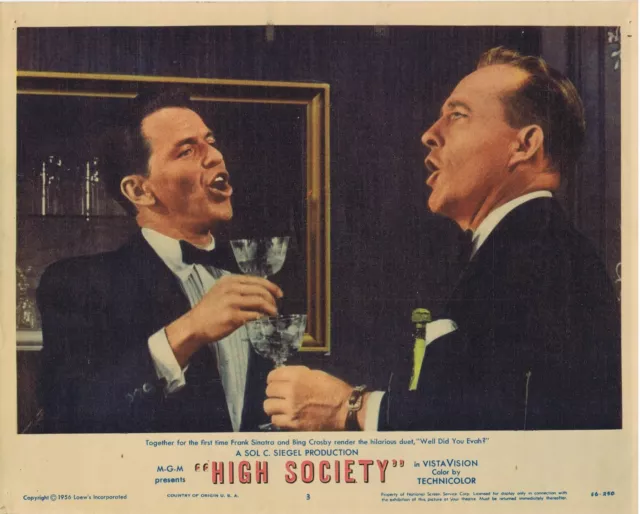 HIGH SOCIETY Original US Lobby card 3 Bing Crosby Frank SInatra Swell Party