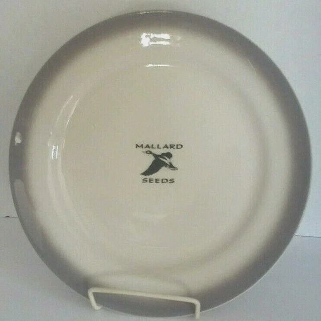 Vtg Buffalo China Mallard Seeds Advertising Restaurant Ware Plate Airbrushed
