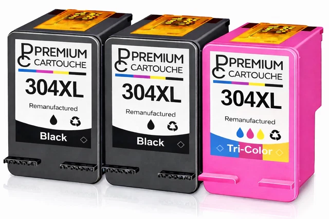 Kit De Cartouches D'encre Compatibles HP 304 XL - Noir + Couleur - Pour Deskjet 2620-2634, Envy 5020