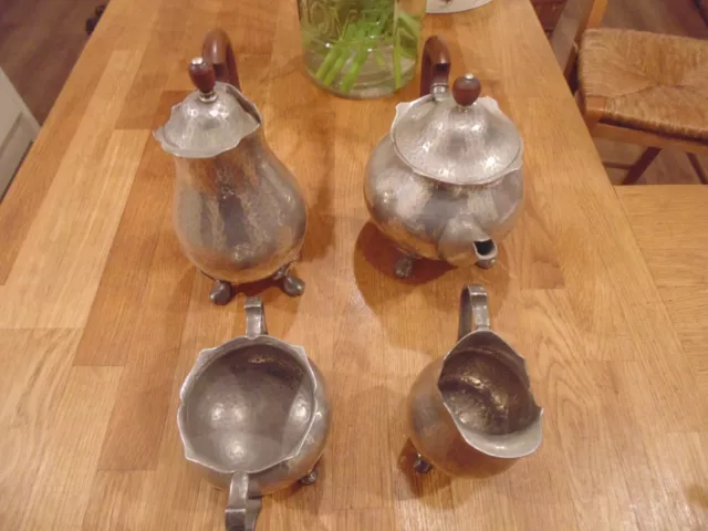 Four piece Tudric Pewter Tea set. 1920s. 3