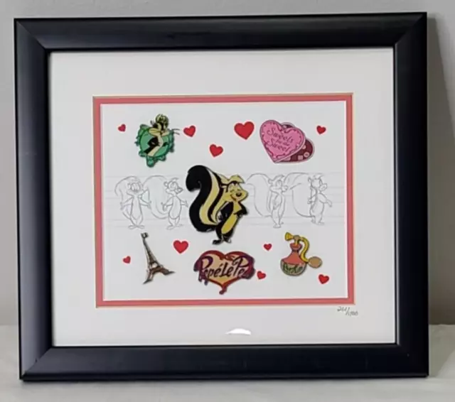 Warner Brothers - PEPE LE PEW Framed Comm Pin & Lith Set LIMITED EDITION 😍