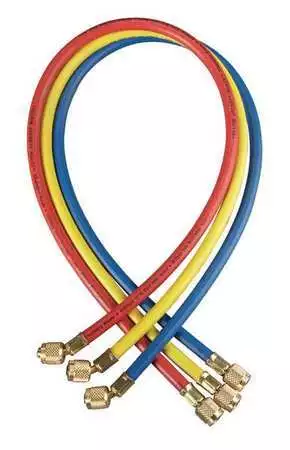 Yellow Jacket 21983 Manifold Hose Set,36 In,Red,Yellow,Blue