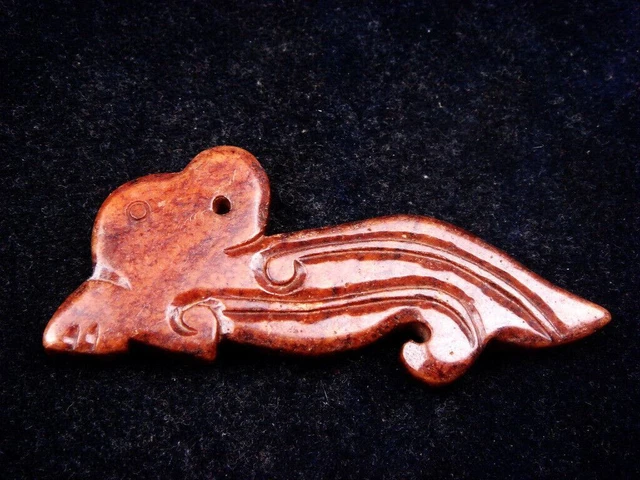 Old Nephrite Jade Stone Carved HongShan Culture Ancient Beast Running #04052303