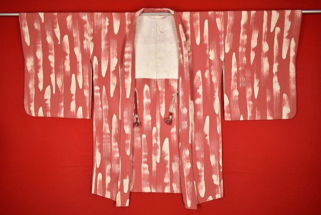 Vintage Japanese Kimono Silk Antique BORO HAORI Kusakizome Dyed/B260/765