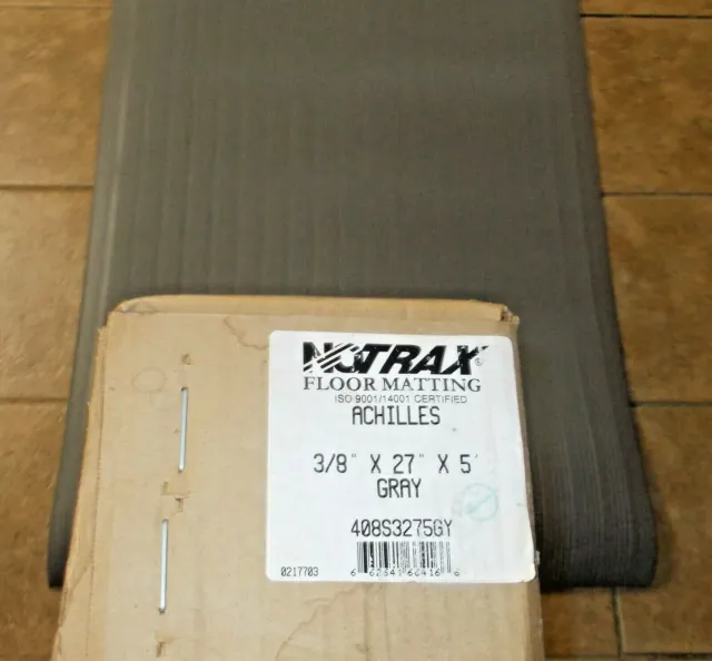 Notrax Rubber Anti-Fatigue Floor Mat 3/8"x27"x5' Dry Areas Achilles Gray NOS