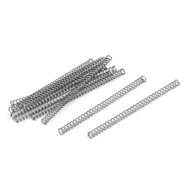 0.3mmx2mmx35mm 304 Stainless Steel Compression Springs Silver Tone 10pcs