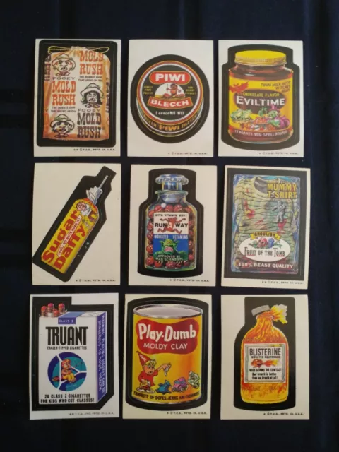 1974 Wacky Packages 6th Series Complete Set Of 33 Stickers With Puzzle